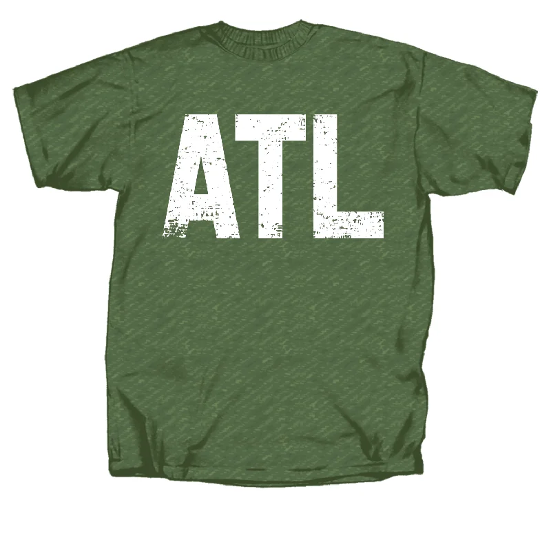 Women's High Street Fashion Distressed ATL Airport Code Short Sleeve T-Shirt