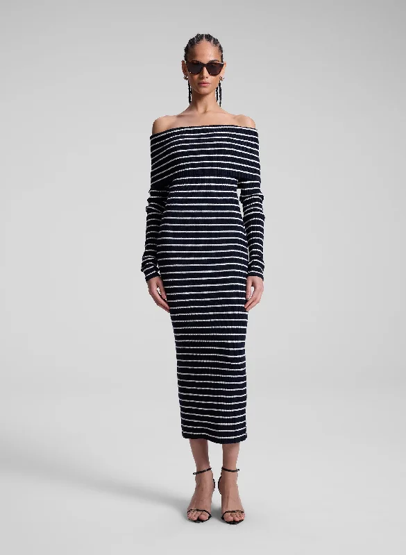 Clothing Woman Evelyn Merino Off Shoulder Midi Dress