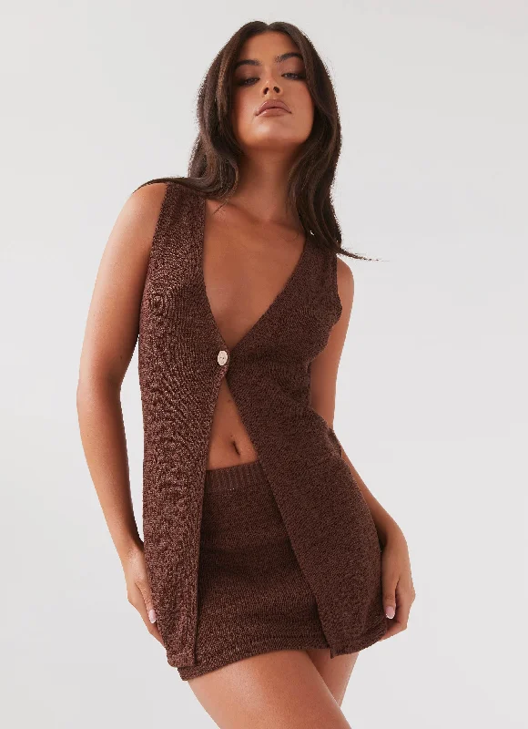 Women's Plus-Size Attire Capri Glow Knit Top - Chocolate