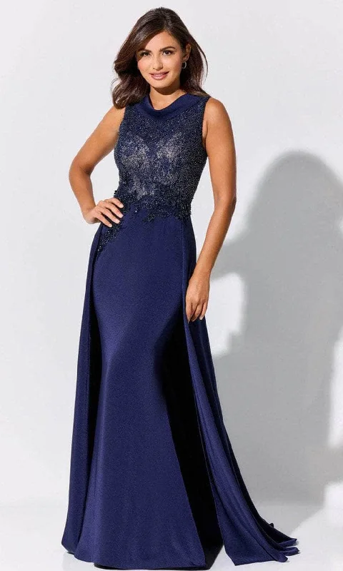 Women's Vintage-Inspired Clothing Ivonne D ID321 - Jewel Stone Accent Mother of the Bride Dress