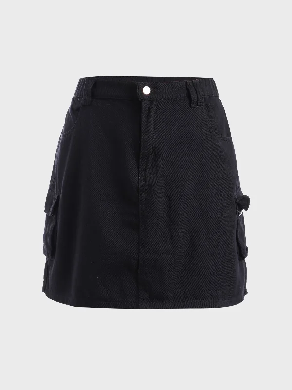 Comfortable Women's Apparel Midsize Chic Style Cargo Mini Skirt