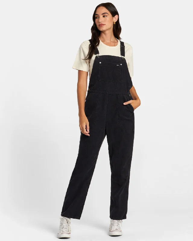 Women's Comfortable Garments Succession Overall Corduroy Overalls - RVCA Black