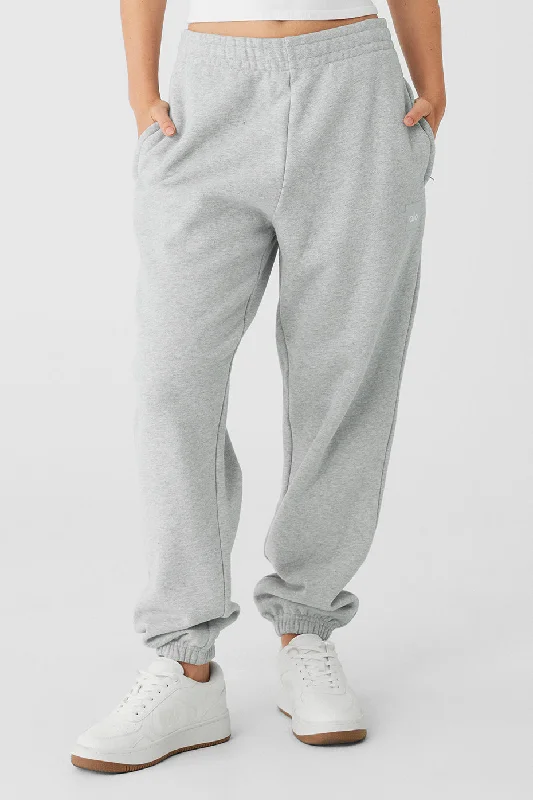 Vibrant Femme Fashion Cuffed Renown Heavy Weight Sweatpant - Athletic Heather Grey