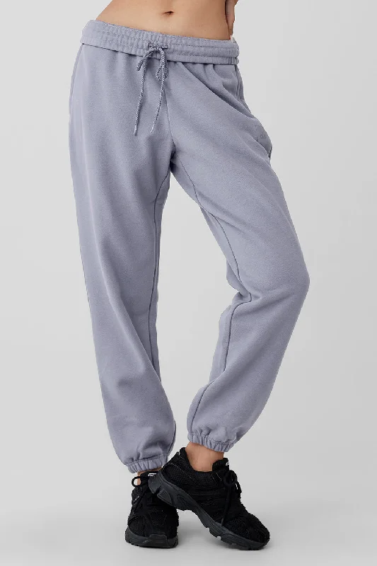 Bold Prints Casual Chic Cuffed Renown Heavy Weight Sweatpant - Fog