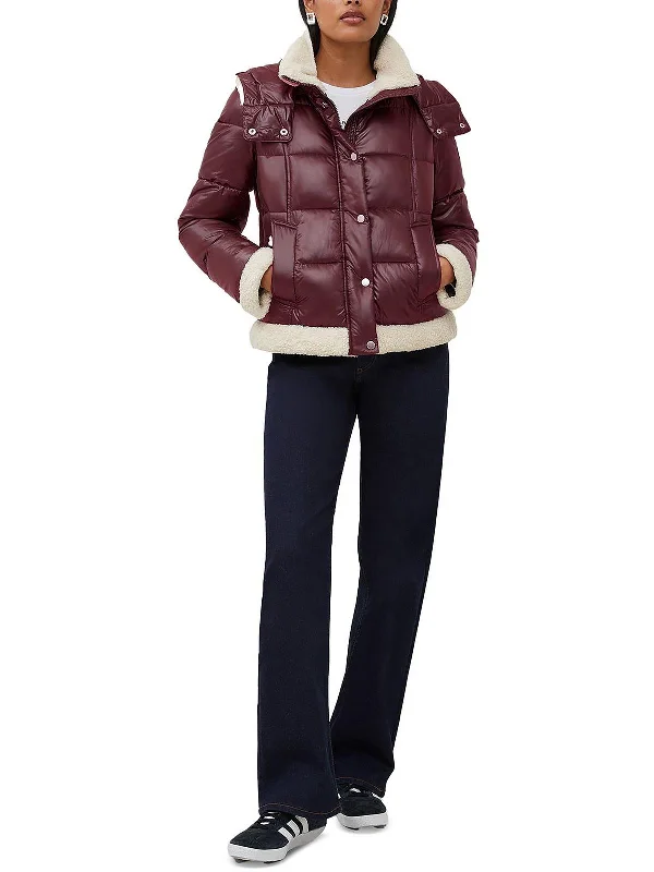 Flash Sale Clothing Womens Sherpa Trimmed Quilted Puffer Jacket